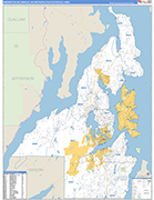 Bremerton-Silverdale Metro Area Wall Map Basic Style